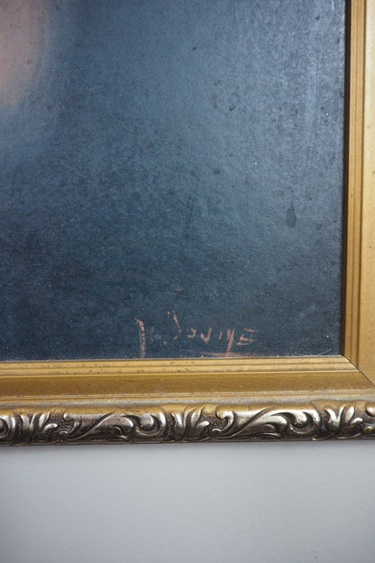 Vintage Textured Print - Country Boy in a Gold Gilt Frame