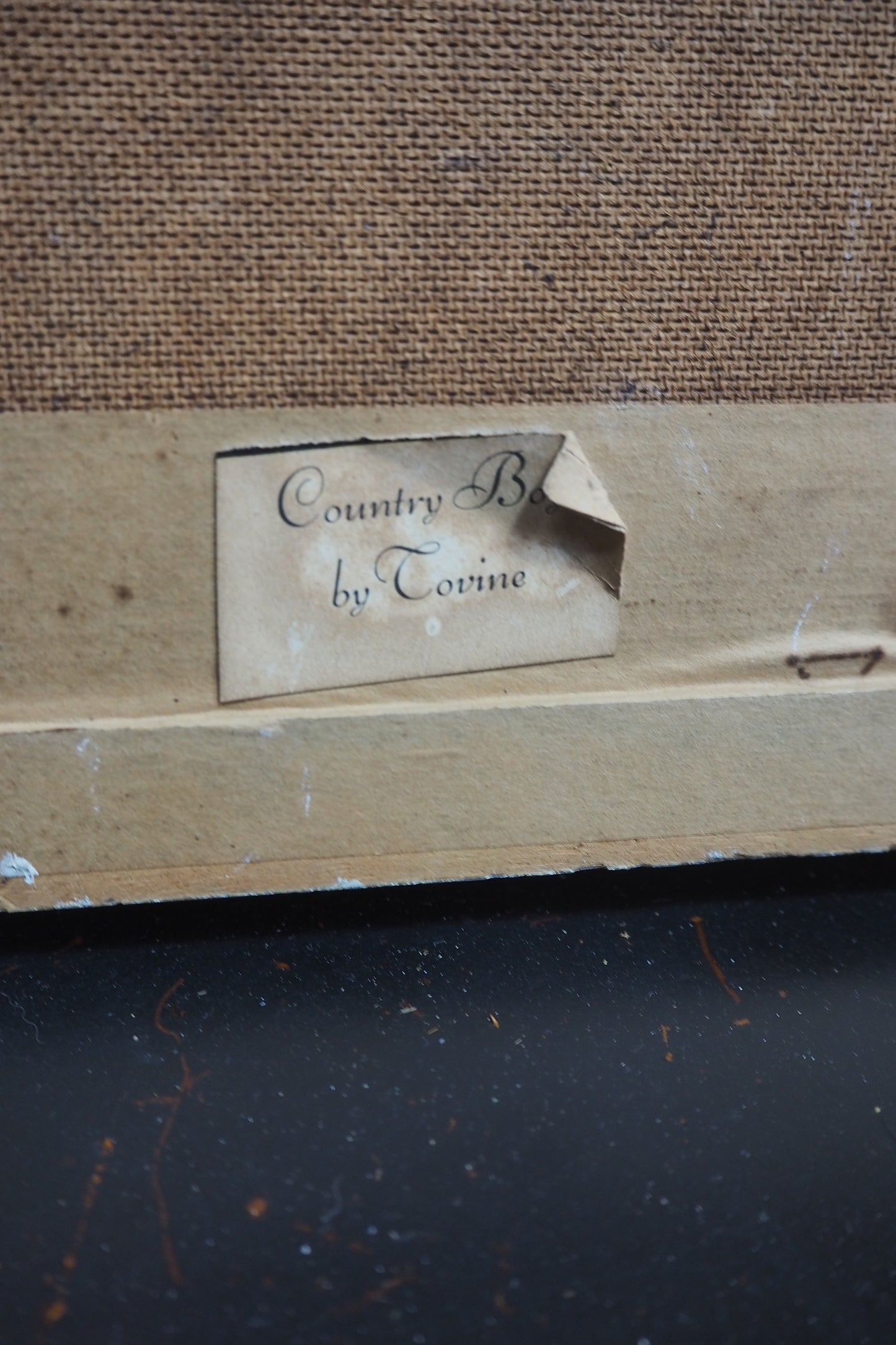 Vintage Textured Print - Country Boy in a Gold Gilt Frame
