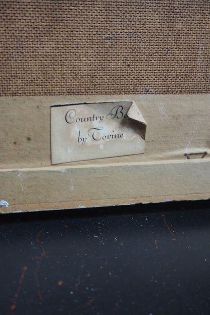 Vintage Textured Print - Country Boy in a Gold Gilt Frame