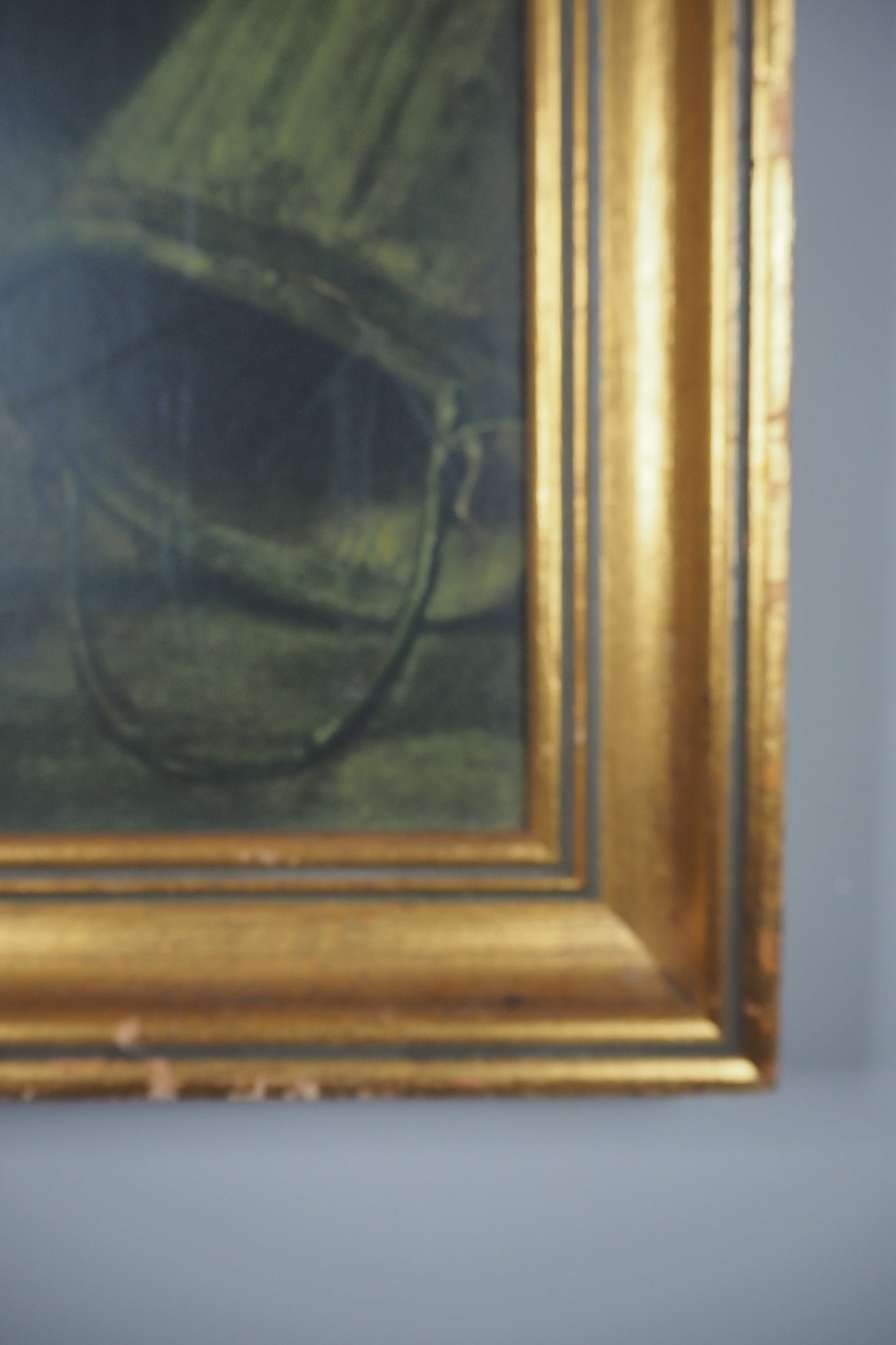 Rembrandt “A Girl with a Broom” Framed Vintage Dutch Print | Heavy Gilt Frame