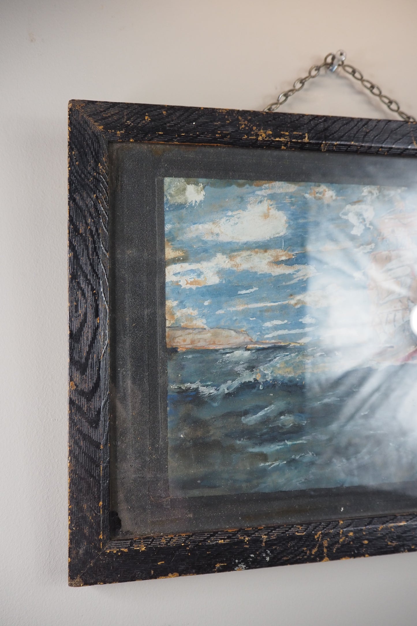 Rare Antique Maritime Oil Painting Signed J. Wells -19th Century Sailing Ship Artwork