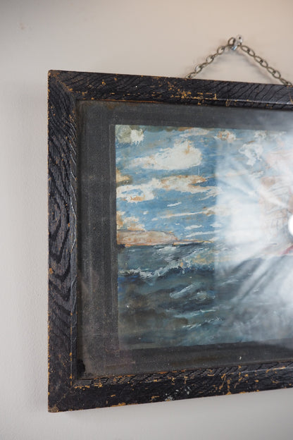 Rare Antique Maritime Oil Painting Signed J. Wells -19th Century Sailing Ship Artwork