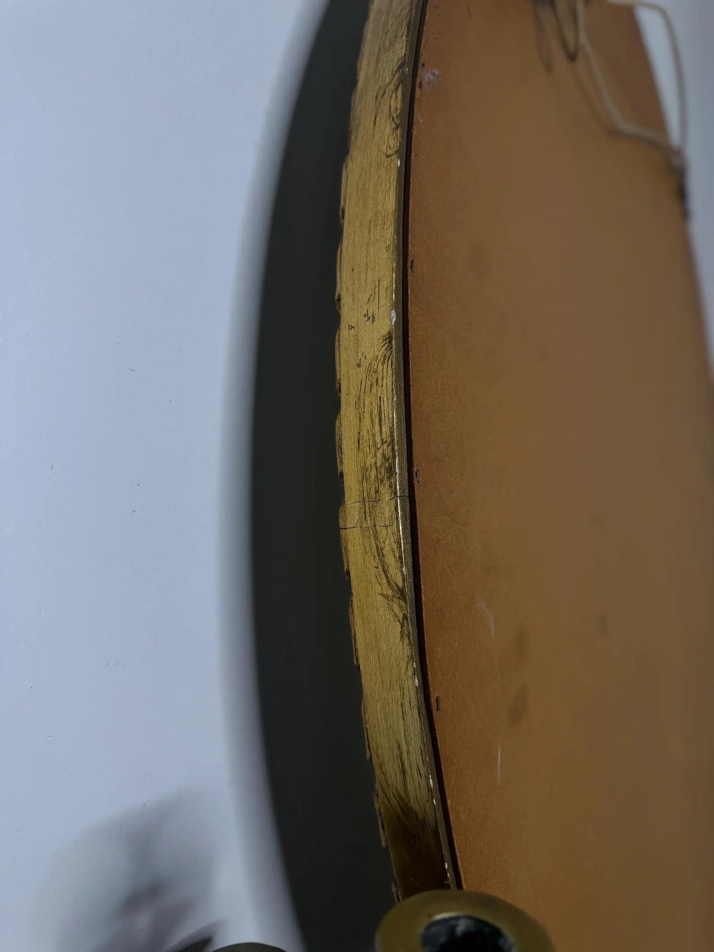 Vintage Oval Gilt Ribbon-Top Bevelled Mirror