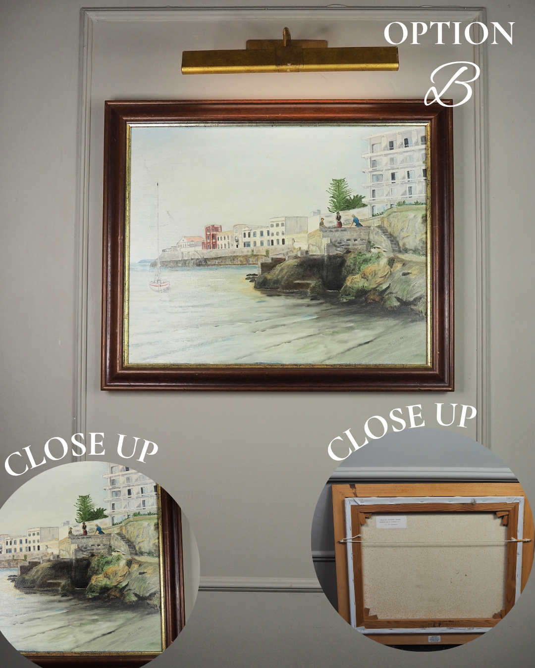 Quiet Anchorage at Tranquil Harbour - Original Oil Painting by N.G. Reynolds