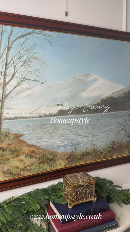 Majestic Reflections – Vintage Large Signed Oil Painting