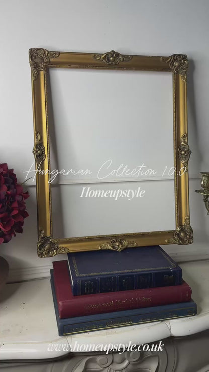 European Grandeur – Hungarian Vintage Gold Slim Gilt Chippendale Frame
