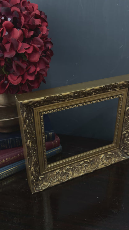 Vintage Extra Thick Ornate Wooden Elowen Frame