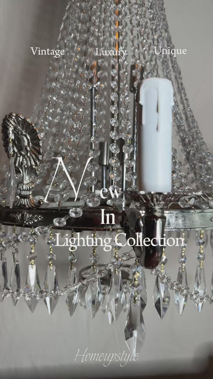 XXL Versailles Crystal Vintage French 16-Light Empire Ballroom Ceiling Chandelier