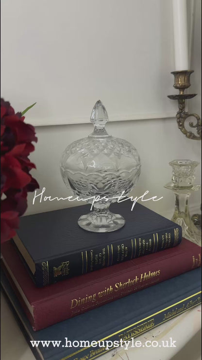 French Elegance - Antique Glass Jar with Top