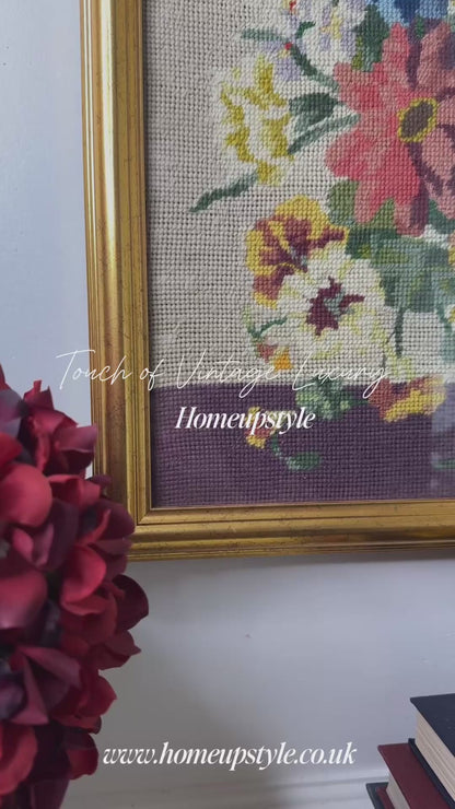 The Heirloom Stitch – Framed Floral Needlework Masterpiece