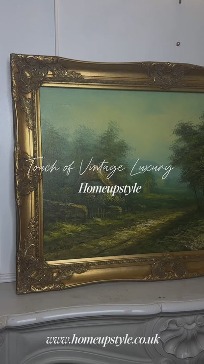 Sorelle Ornate Gold Frame with 1970s K. Bowman Original Oil Painting