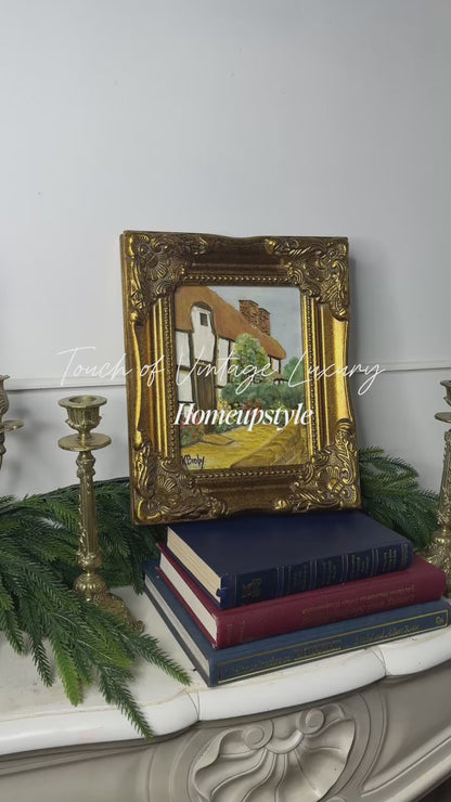 Vintage Small Oil Painting Signed by K. Broby  in Frame Nantes