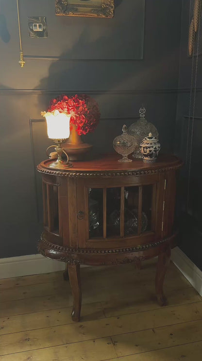 French Antique Style Side Table – Hand-Carved Display Cabinet