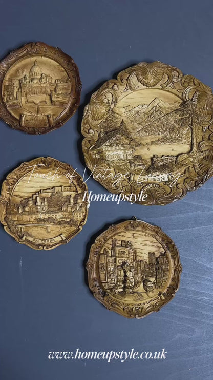 Alpine Charm – Wooden Rustic European Wooden Plaque Set