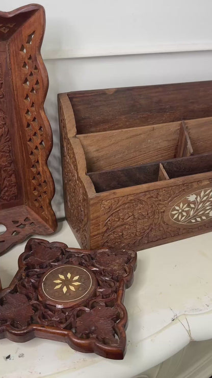 The Heritage Desk Set – Vintage Wooden Organiser Collection
