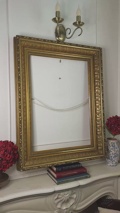 Antique Ornate Gold Frame with 1970s K. Bowman Original Oil Painting