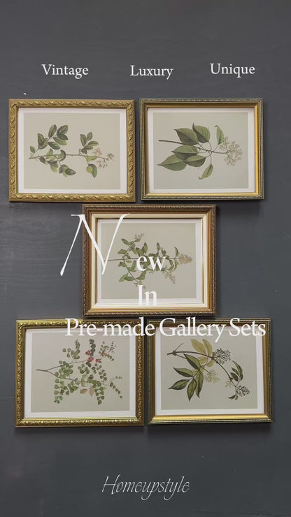 Vintage Cottage Garden Gallery Wall Set – Framed Botanical & Floral Prints