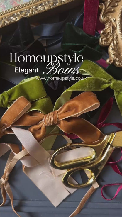 Opulent Knots – Velvet Ribbon Bows for Elegant Styling - Olive Green
