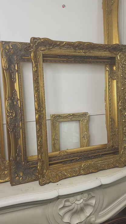 Vintage Ornate Gold Frame: French Rococo Baroque Glided Frame - Small
