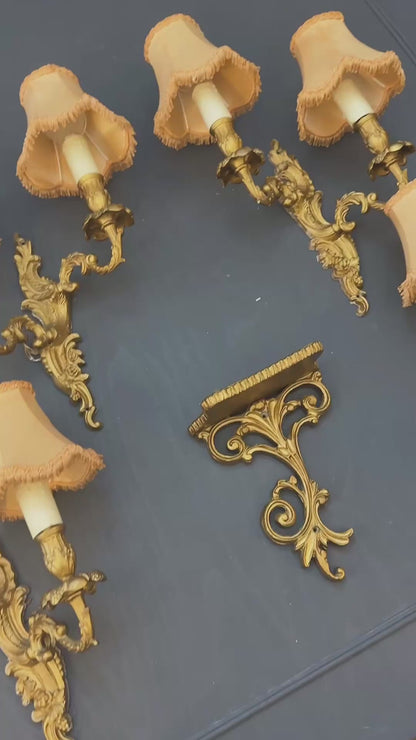 French Gilded Antique Wall Lights & Wall Scone