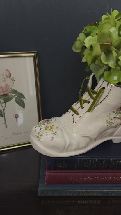 Vintage 1980s Ceramic Boot Planters