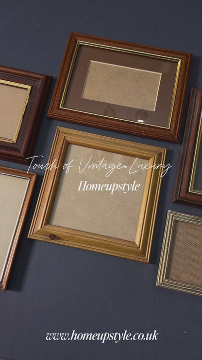 Small Vintage Wooden Gallery Wall Frames – Set of 7
