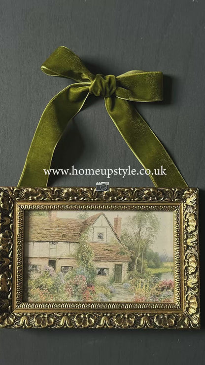 Opulent Knots – Velvet Ribbon Bows for Elegant Styling - Olive Green