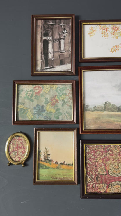 Vintage Themed Gallery Wall Set with Mix of Wooden Mini Frames ( x 16 )