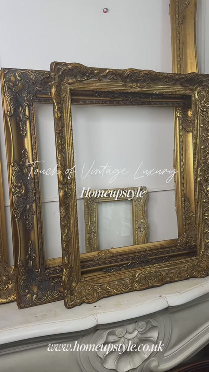 Vintage Gilt French Louis-Style Ornate Chippendale Gold Rare Frame - Medium