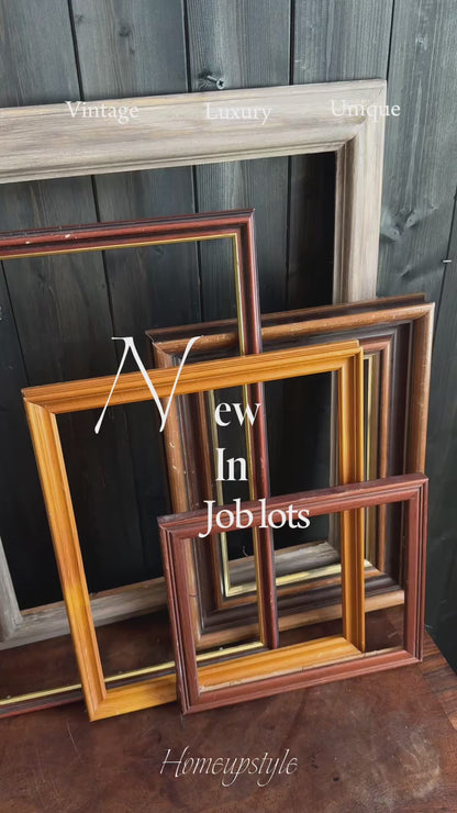 Vintage Mix of Wooden Frame Collection– Job lot ( 5 )- Rustic Wall Set