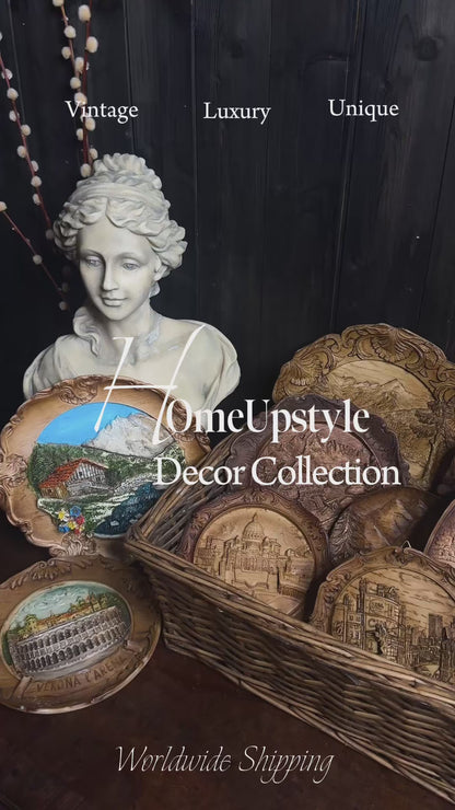 Vintage Wooden Wall Plaques - European Souvenir Plaques