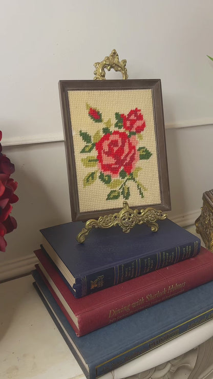 Hand-Stitched Vintage Flower Embroidery