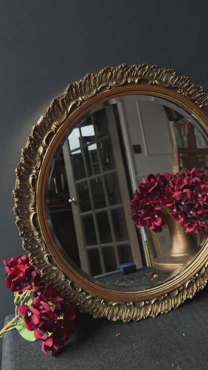 The Glided Halo Vintage Gold Bevelled Wall Mirror