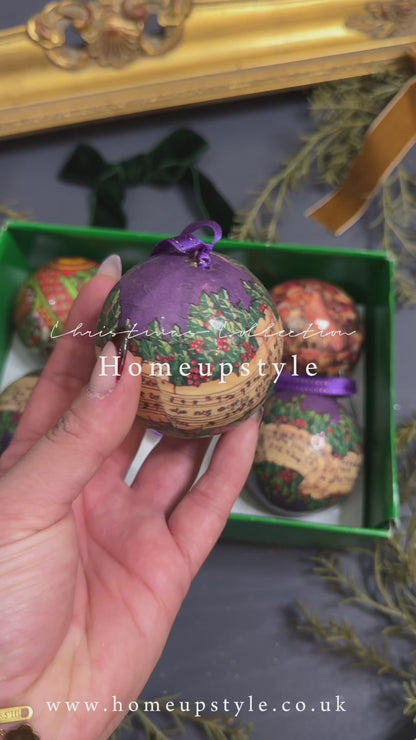 Vintage German Christmas Bauble Set of 6 - 6 cm