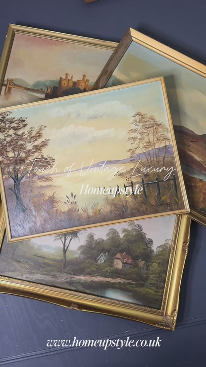 Harbour Serenity – Signed 1934 Vintage Seascape Oil Painting