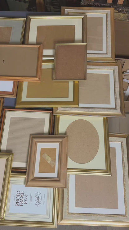 Job Lot of 33 Vintage Frames | Mixed Wooden & Gold Frames -Perfect to cover a Large Wall or Staircase Gallery Wall