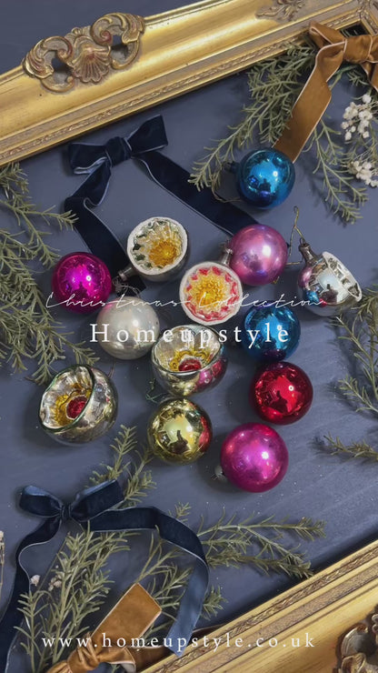 Vintage European 90s Glass Christmas Baubles - Mixed Sizes 5–6 cm