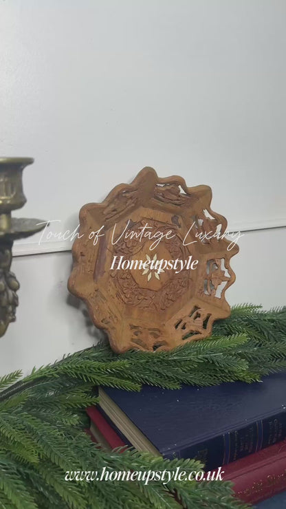 Vintage German Wooden Carved Mini Tray