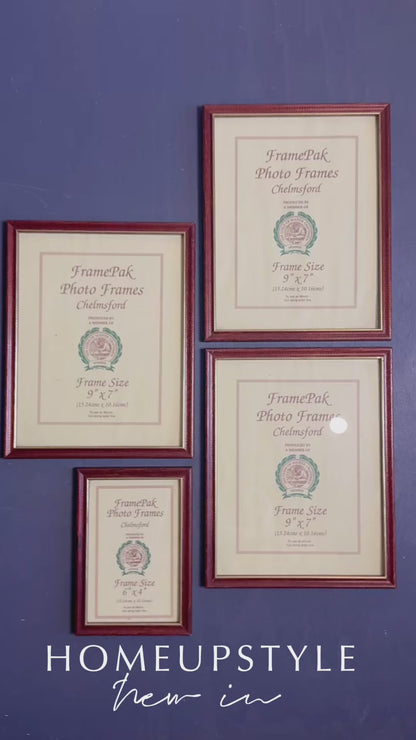 Vintage glazed wooden picture frames for gallery wall set of 4