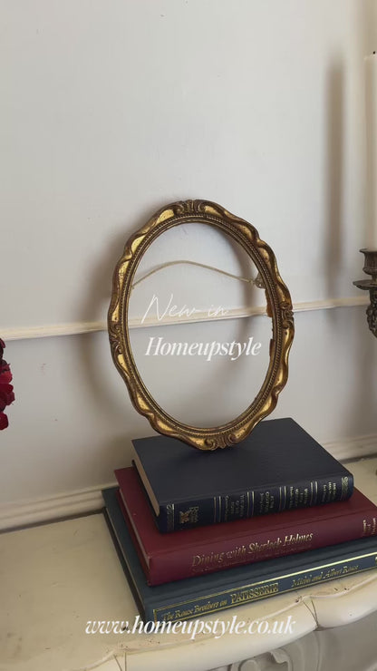 Vintage Themed Portrait in Portofino Antique Oval Gold Gilt Frame