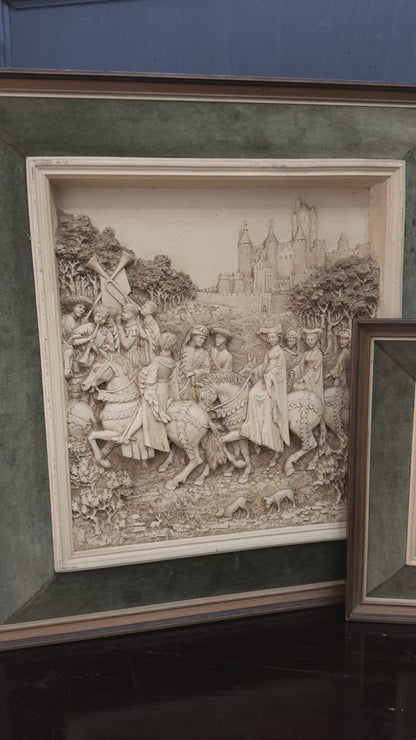 Vintage D.H. Moreton 1979 Marcus Designs Wall Plaque | Romantic Courtship Scene | Woodland Animals | 3D Raised Relief Art
