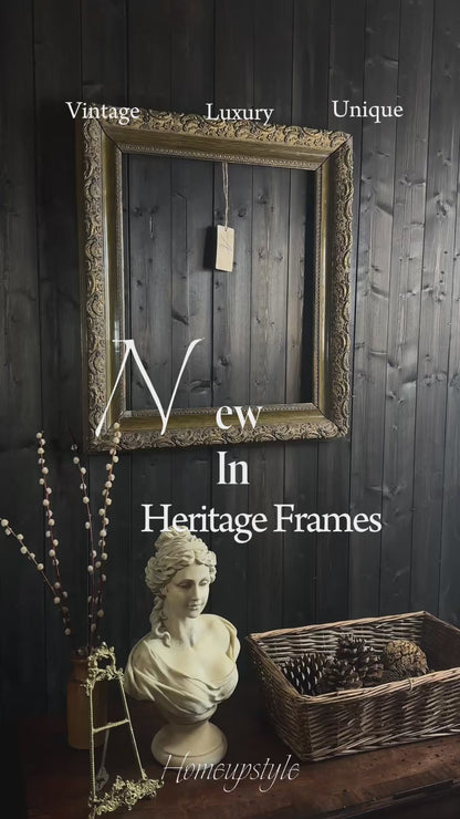 Large Vintage Black Distressed Upcycled Solid Wood Frame- The York