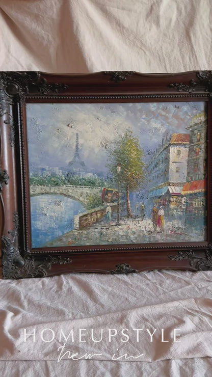 Large René Thomsen Oil Painting | French Impressionist | Knife Original Oil on Canvas