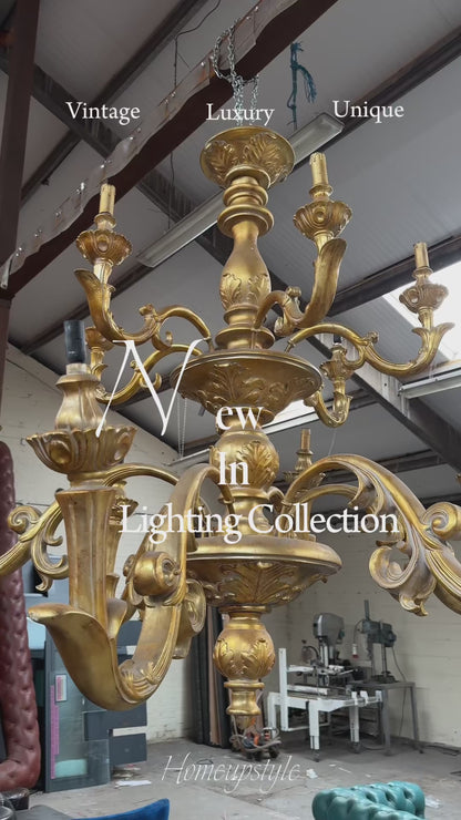 Huge Vintage French Gilded Ornate Chandelier | Extra Large 2 Tier Chandelier
