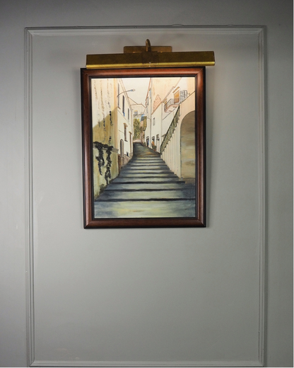 Cobblestone Journey – Italian Streetscape Oil Painting by N.G. Reynolds
